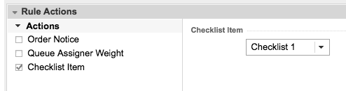 Checklist Rule Action