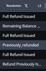 Screenshot that shows the Resolution column in the Prevention Alerts table.